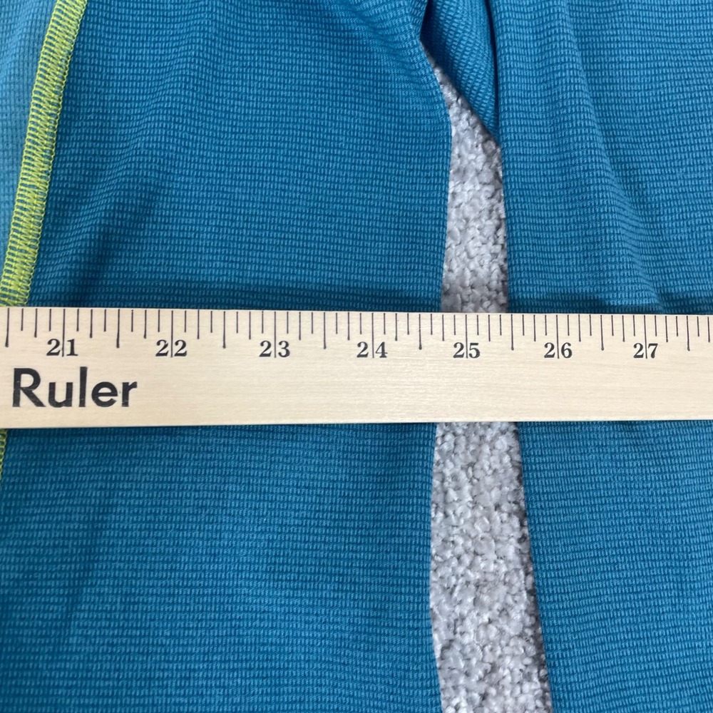 LL Bean Mens 1/4 Zip Base Layer Mens XXL Grid Fleece Teal Blue Colorblock 2XL - Picture 8 of 12